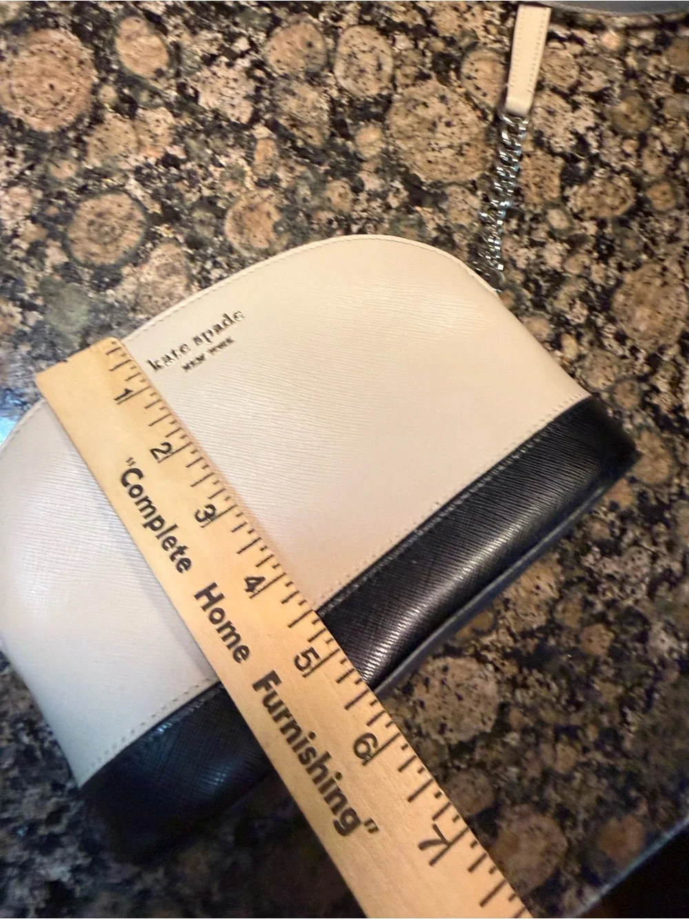 kate spade Two-Tone Beige and Black Dome Crossbody with Gold Chain